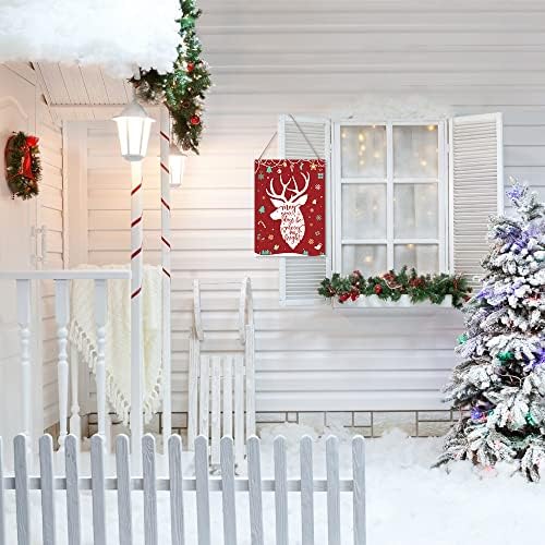 Божиќни украси Рустикално весело Божиќно дрво знак плакета, можеби вашите денови ќе бидат весели и светло гроздобер wallиден знак, ирваси
