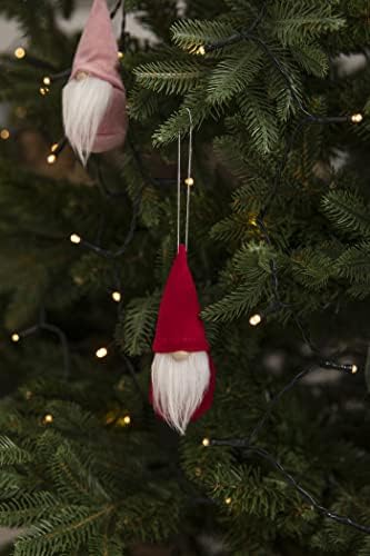 Божиќни гноми украси - сет од 10 кадифени украси на дрвото на гном