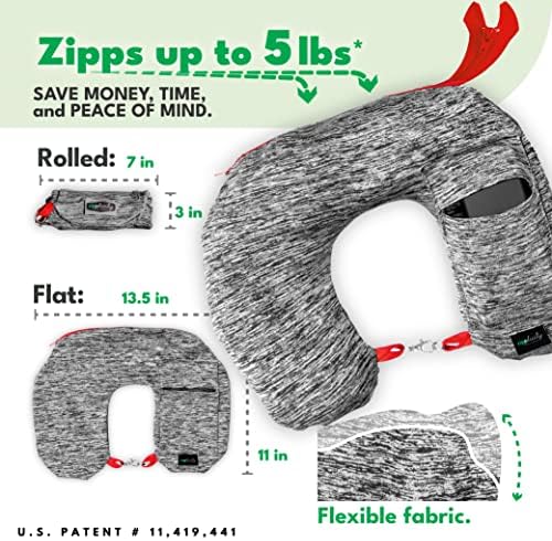 Пакет за вратот на Zipplicity: Крајниот придружник за патувања - капацитет за багаж од 6 bs, безбеден преден џеб, удобност со рачно шиење, избегнувајте