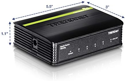 Trendnet 5-порта со нерешени Gigabit Greennet Desktop Plastic House Switch, TEG-S5G, Plug & Play, 5 x Gigabit Ethernet порти, капацитет