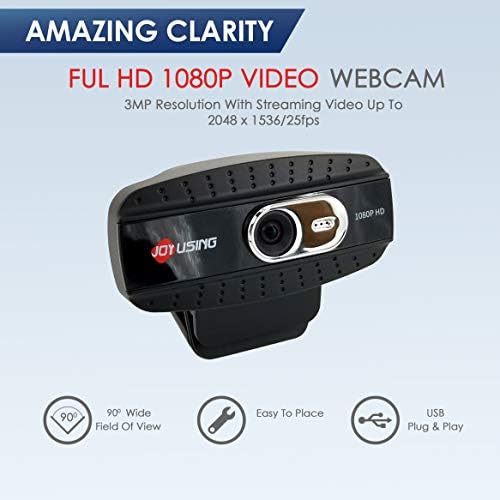 Axiedu AN300 Веб Камера Со Микрофон-USB Приклучок И Игра 1080p Веб Камера за Стриминг-Широк Динамички Опсег Со Прилагодлив Агол-Вграден Микрофон За Поништување На Бучава-Иде