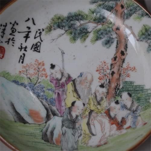 13,2 см кинески стар обележан фамил роза во боја на порцелански плочи