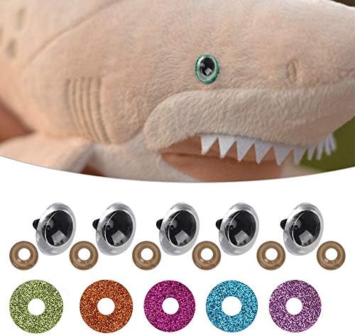 100 комплети пластични безбедносни очи со шарена сјајна мијалник куклена, полнети животински очи, шарени безбедносни очи за правење кукли