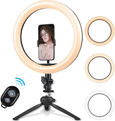 10 Инчен Десктоп Пополнете Ја Светлината Со Држач За Мобилен Телефон Bluetooth Selfie За Пренос Во Живо Во Живо Мрежа Видео Снимање Во Живо