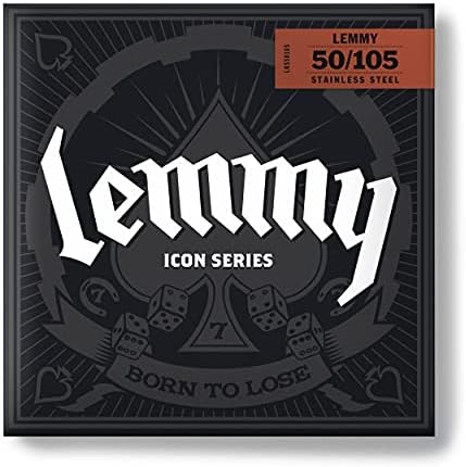 Dunlop Lemmy Kilmister Icon Series LKS50105 не'рѓосувачки челик потпис бас жици 50-105 мерач, сет со 4 жици