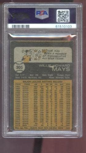 1973 Топпс 305 Вили Мејс ПСА 3 оценета бејзбол картичка МЛБ Newујорк Метс - Плабни бејзбол картички