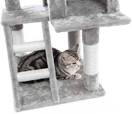 Catreaier Cat Tree Multi-Level Cat Condo со гребење и скалила за мали и средни мачки