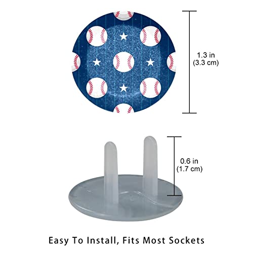 Бејзбол starsвезди Стрип приклучок Обвинува 12 пакувања - Обвивки за приклучок за безбедност на бебиња - Трајни и стабилни - Дете ги докажуваат вашите продажни места ле