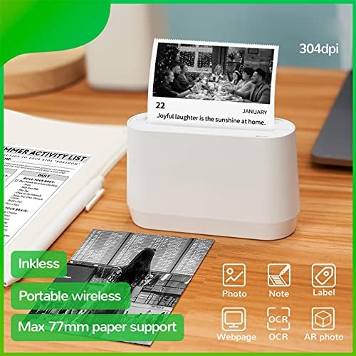 XXXDXDP Мултифункционален мини термички печатач џеб BT 304DPI преносен фото мобилен печатач за прием на етикета за прием на етикета