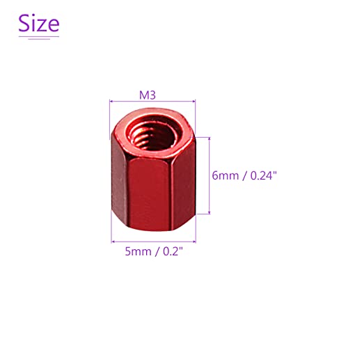 Dmiotech 10 пакет M3x6mm Алуминиумска колона Пост HEX алуминиумска легура за распрскувач на растојание за растојание за растојание за растојание
