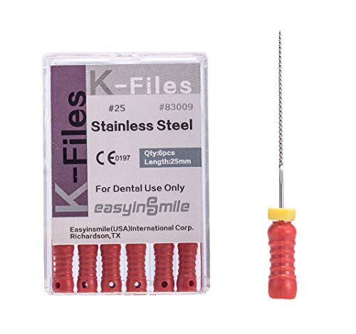Easyinsmile Dental Endo Root Canal Conance Use File k-датотеки не'рѓосувачки челик 25мм 1 пакет