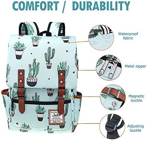 Junlion кактус тенок ранец училишен торба колеџ дневен пакет за патувања