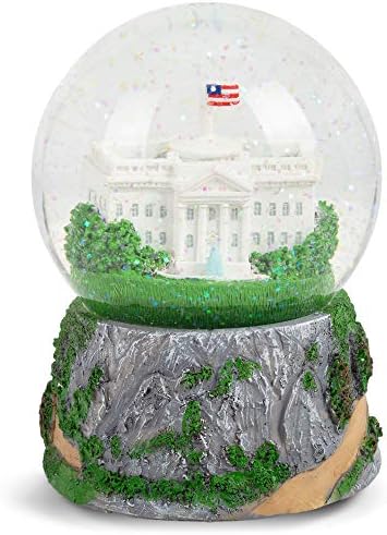 Вашингтон DC Capitol 100mm смола сјајна вода Глобус игра мелодија Sparn Spangled Banner