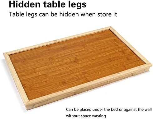 Lhllhl лаптоп стојат табела за креветчиња со преклопни нозе, сервирање на појадок во кревет или користете како ТВ -табела, лента за