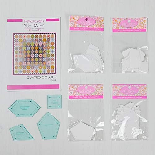 Quatro боја ватенка шема од Сју Дејли Дизајн Еп Еп Англиска хартија парчиња за почетнички комплети и шаблони за шиење на лепенка