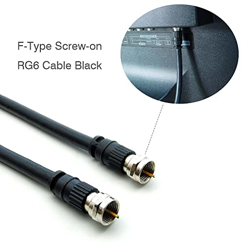 Cable Central LLC (100 пакувања 25ft F-Type завртка-on RG6 Cable Black-25 стапки
