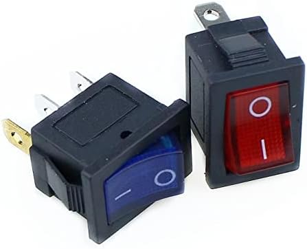GEAD 1PCS KCD1 прекинувач за прекинувач на прекинувачот за напојување 3pin On-Off 6A/10A 250V/125V AC црвено жолто зелено црно копче за црно копче