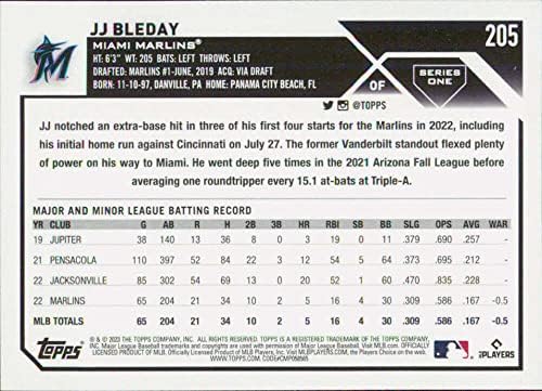 JJ Bleday RC 2023 Topps 205 Rookie NM+ -MT+ MLB Бејзбол Марлин