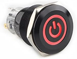 Svapo 19mm Алумина Алумина црно метално копче за прекинувач за напојување LED LATCHING SELEVERTINGENMENTARY 1NO 1NC црвено сино