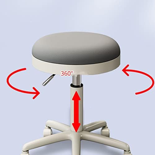 Фехун вртливата столица со тркала тркалачки столици, висина на кожена висина прилагодлива за салон за убавина Барбер канцеларија маникир столици,