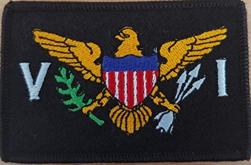 Знаме на американски девствени острови извезена лепенка со прицврстувач за прицврстувачи на кука и јамка Тактички САД патриотски амблем на