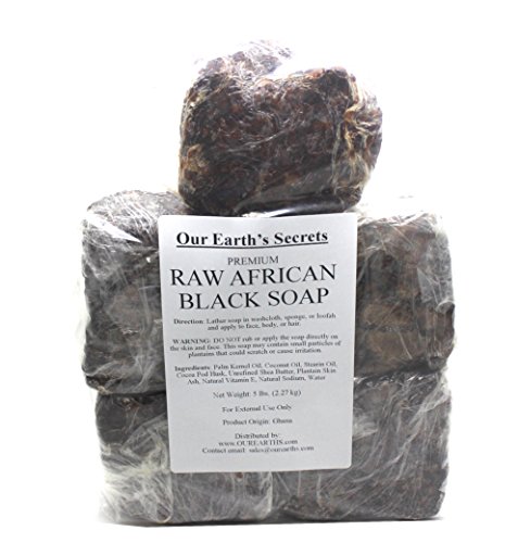Тајните На Нашата Земја Премиум Природен Суров Африкански Црн Сапун, 5 килограми