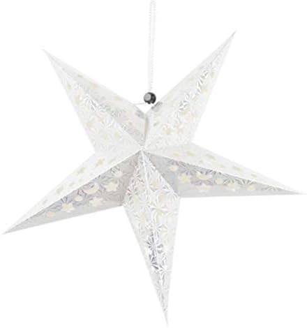 Nuobesty 2pcs Божиќ што виси хартија starsвезди украси 3Д висечки starsвезди тавани украси новогодишни украси Декоративни реквизити 45 см