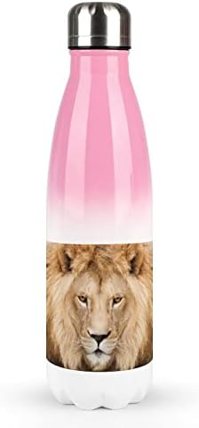 Портрет на величествена лав 17oz спортска шише со вода од не'рѓосувачки челик изолирана спортска колба за еднократна форма на кола