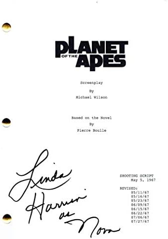 Линда Харисон ја потпиша целосната филмска скрипта за автограм на мајмуните - многу ретка, Нова, во која глуми Чарлтон Хестон, под планетата