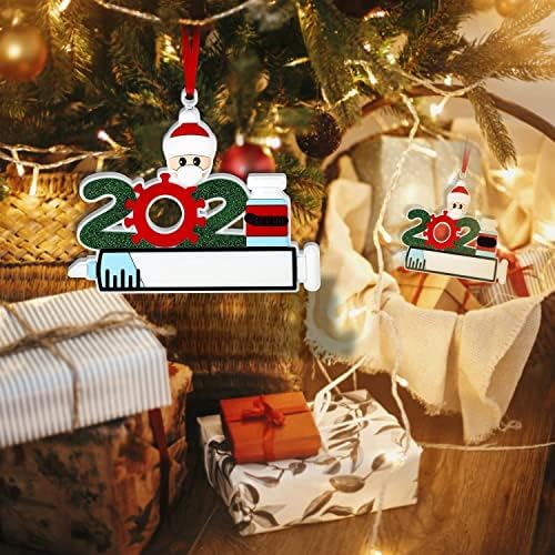 Божиќен украс, 2021 персонализиран украс за новогодишна елка, креативен подарок за семејни пријатели