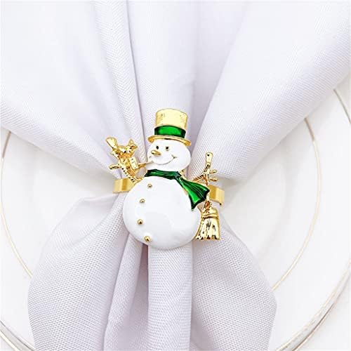 Dxmrwj 6 пакет хотел симпатична Божиќна снежна салфетка копче за салфетка прстен домашна маса украс на свети салфетка прстен