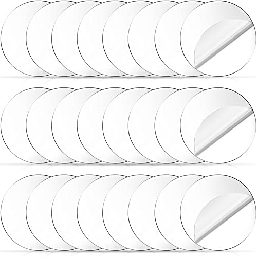 Гартски чисти акрилни дискови - 2 инчи, 24 парчиња Акрилни чаршафи, 1/25 Дебела транспарентна панел на плексиглас, пластичен диск за