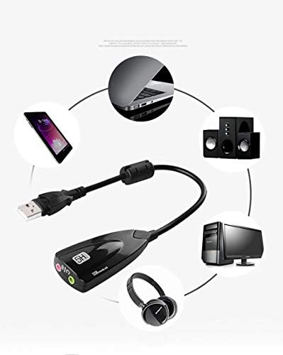 NAVOR USB Надворешен Аудио Адаптер Конвертор [Звучна Картичка] 3.5 mm Слушалки и Приклучок За Микрофон приклучок &засилувач; Игра Компатибилен