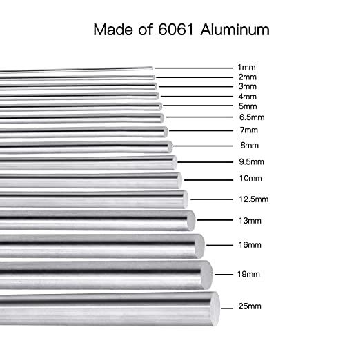 Чувствувачи Алуминиумска Тркалезна Прачка Со Дијаметар Од 1/8 6061 Алуминиумски Цврст Стап ЗА Сам Занает, Должина од 200мм, 20 парчиња