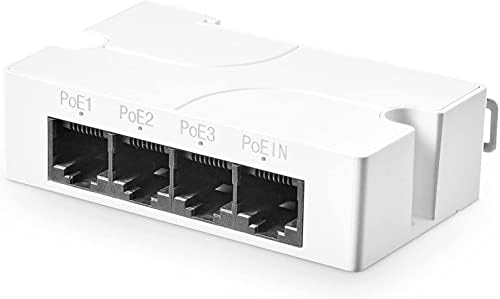 Poe Passthrowch, 1 PoE во 3 Poe Out Extender, IEEE802. 3af/на Poe Напојува, 100mbps Етернет, din-Железнички &засилувач; Ѕид Монтирање
