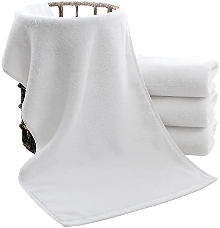 Surakey памучни мијалници за бања, 14 x 30 инчи памучни крпи меки абсорбенти луксузни мијалници, мали рачни крпи за лице, 4 парчиња бела