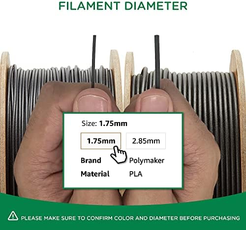 Polymaker Matte Pla Filament 1.75mm PLA пакет од 2, 1kg картонски спојници PLA FILAMENT 1.75 - Полтерра PLA 3D пакет на филамента