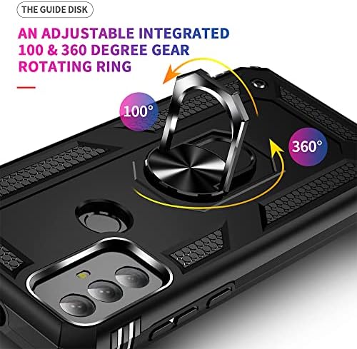 За Moto G Play 2023 Случај, Moto G Play 2023 Телефон Случај Со HD Екран Заштитник, Воена Одделение Заштитни Случаи Со Прстен За Moto G Игра