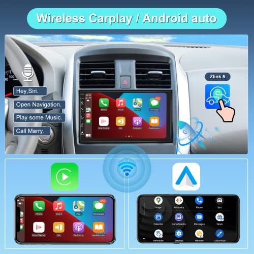 4G+64G+8 Основни Android Двоен Din Автомобил Стерео Со Безжичен CarPlay Android Auto, 7 Инчен IPS Прилагодлив Паметен Екран На Допир