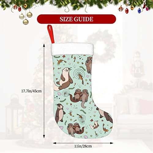 PSVOD OTTERS Нова Година Божиќ Декоративни чорапи што висат Божиќни чорапи