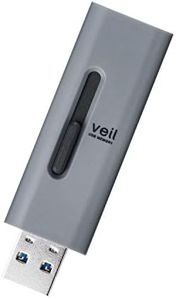Elecom MF-SLU3128GGY USB Меморија, 128 GB, USB 3.2, Лизгачки Тип, Со Ремен Дупка, Сива
