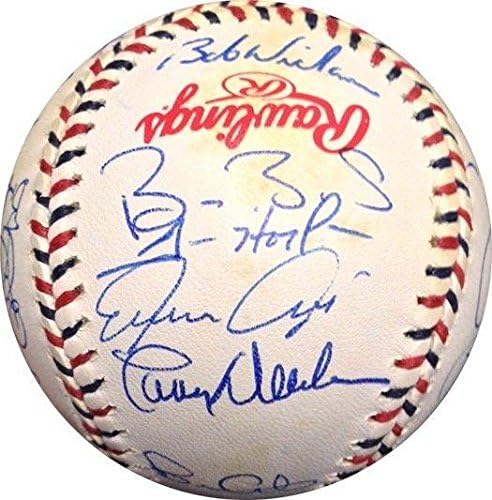 2000 NL All Star Team потпиша бејзбол 26 Auto Barrybonds Guerrero Cox Maddux COA - автограмирани бејзбол