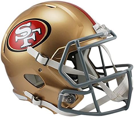 Riddell NFL San Francisco 49ers целосна големина брзина реплика фудбалска кацига и унисекс револуција Брзина мини шлем, тимска боја, една