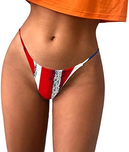 4-ти јули во САД знамето за долна облека за жени непослушен за секс-ленти за истегнување t-back долна облека со ниски половини удобни