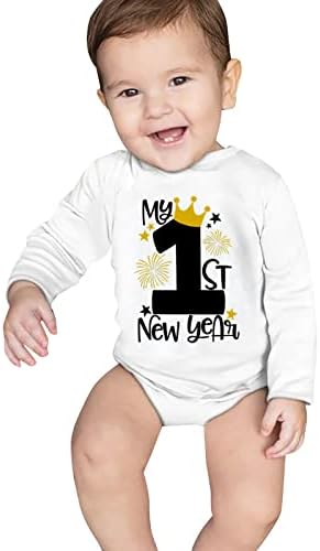 Мојата Прва Нова Година Облека Новороденче Бебе Девојче Нова Година Облека Писмо Печатење Ромпер Комбинезон Велигденски Тимови