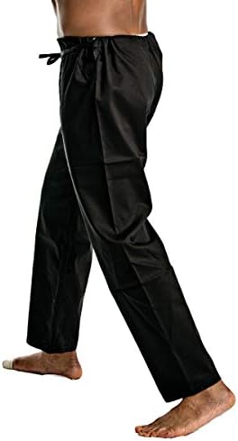 Карате панталони со средна тежина на Ронин памук 8oz - Традиционално влечење - црно -бело - квалитет и удобност за обука
