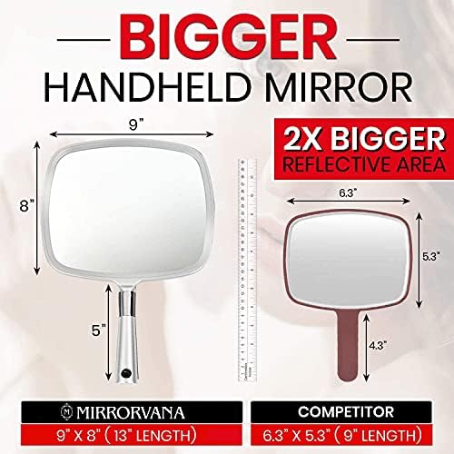 Mirrorvana пакет од 5 големи и удобни раце држени огледала и 1 пакет со голема рака огледало