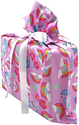 VZWraps Еднорог И Виножита Еднократно Ткаенина Торба За Подароци За Родендени, Тушеви За Бебиња или Секоја Пригода