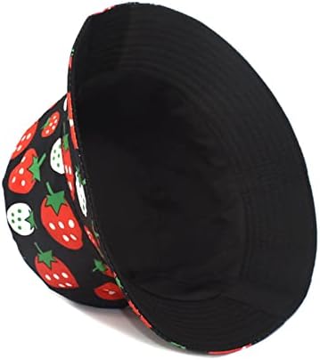 Миашуи корпа капа деца црни корпи за кофа рибари за печатење на рибарот, облечена во капа на отворено за жени Техно -капа