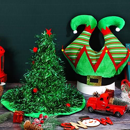 Хивои 4 Спакувајте Божиќни Капи Смешни Божиќни Капи За Забави Божиќен Елф, Дрво, Дедо мраз И Елф Панталони Капи За Божиќна Забава Облечете